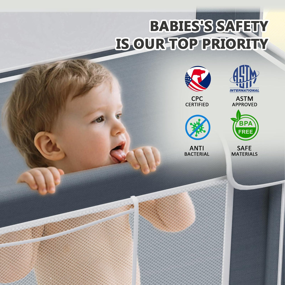 G TALECO GEAR playpen mesh walls provide 360-degree visibility and airflow for safe supervision