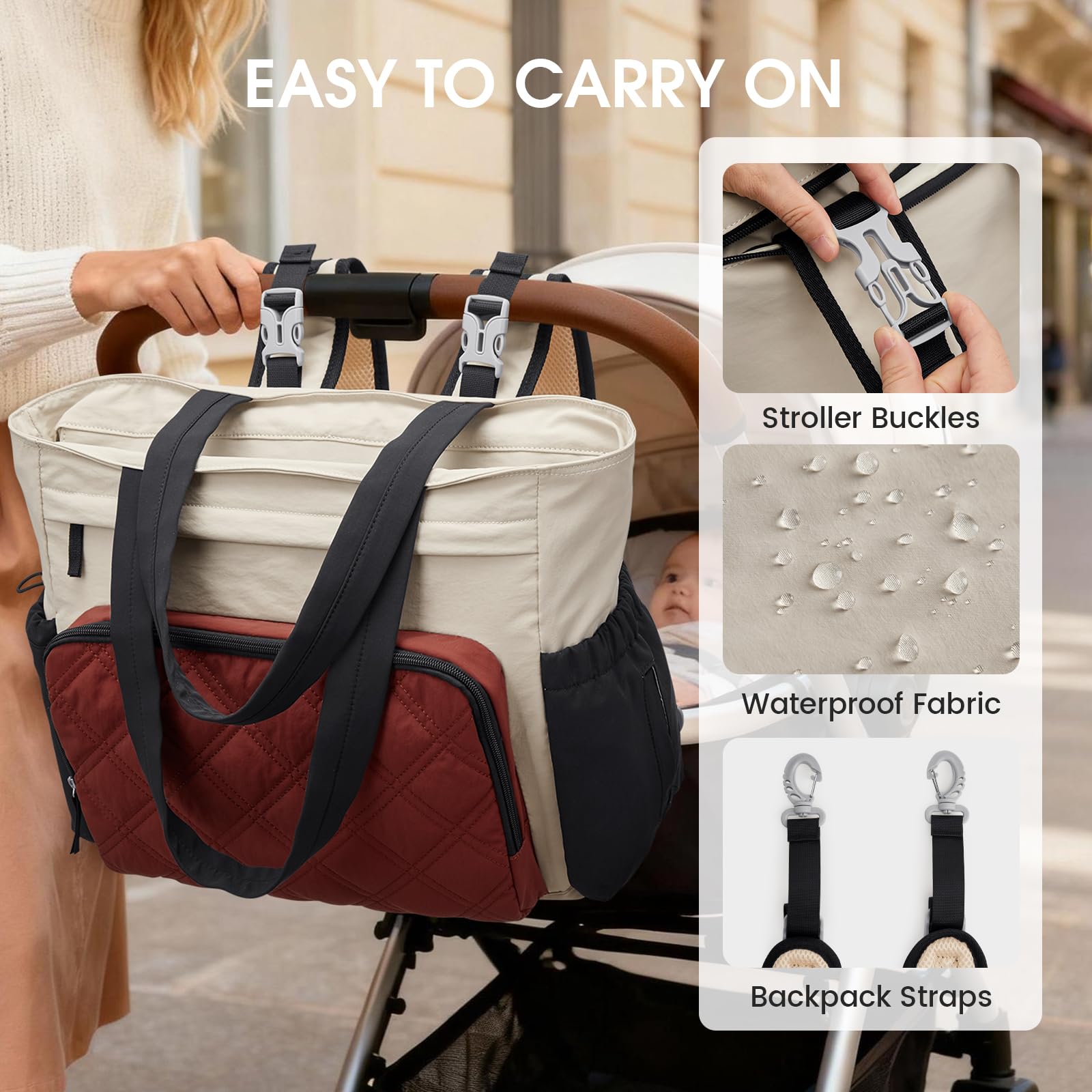 G4Free bag back pocket stowable straps showing compact backpack-to-tote transformation.