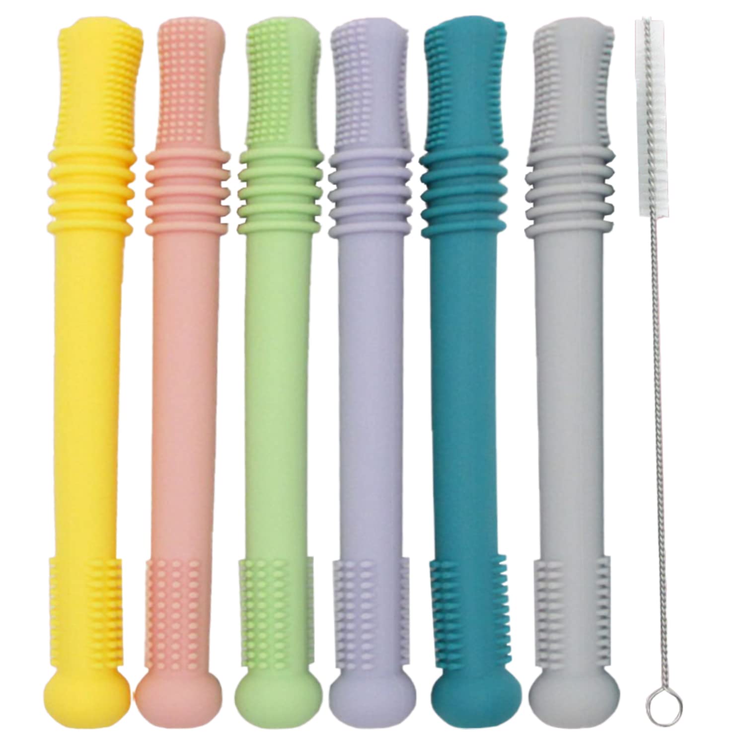 Gadgetime USA Hollow Stick Teether blue closeup shows safe silicone for soothing teething