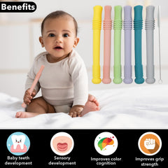Gadgetime USA Hollow Stick Teether pink texture-side emphasizes dual-surface sensory engagement