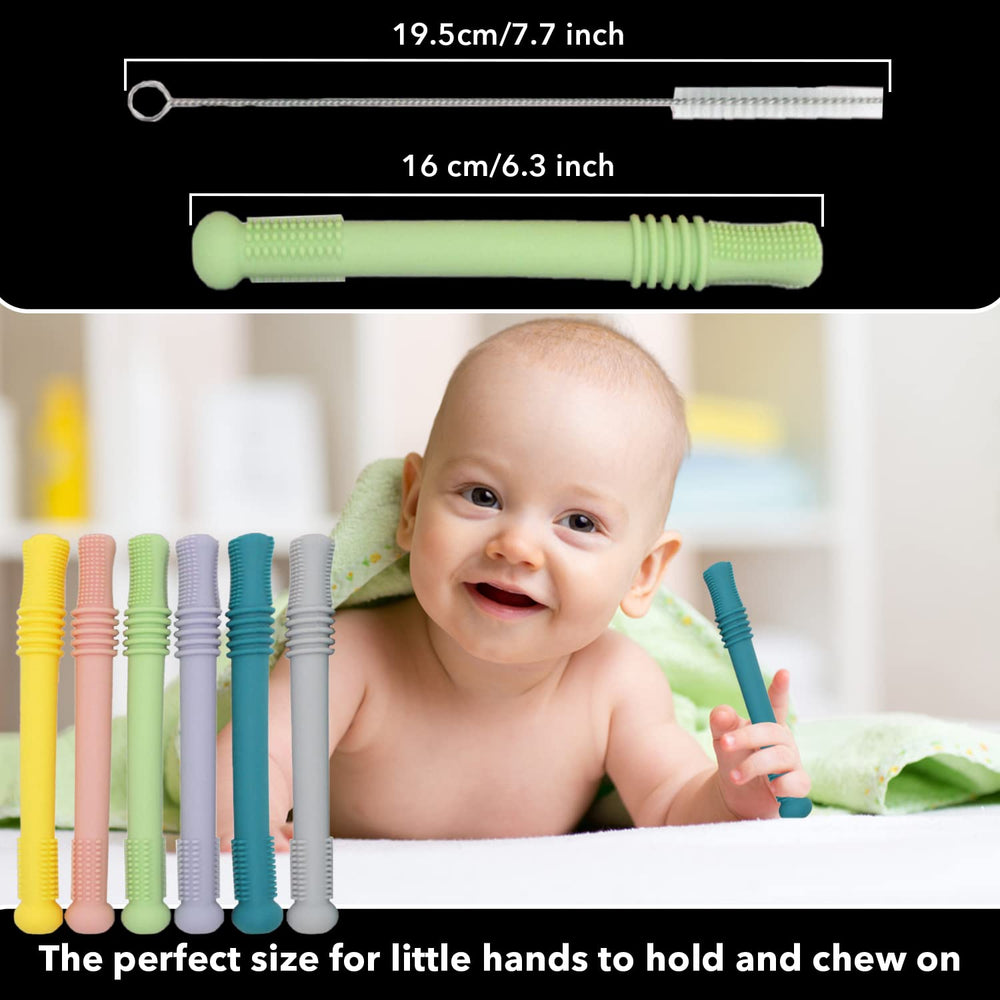 Gadgetime USA Hollow Stick Teether tube-brush-inside-view shows cleaning access