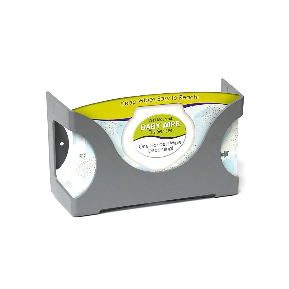 Gadjit Baby Wet Wipes Wall Dispenser mounted on wall for quick one-handed access