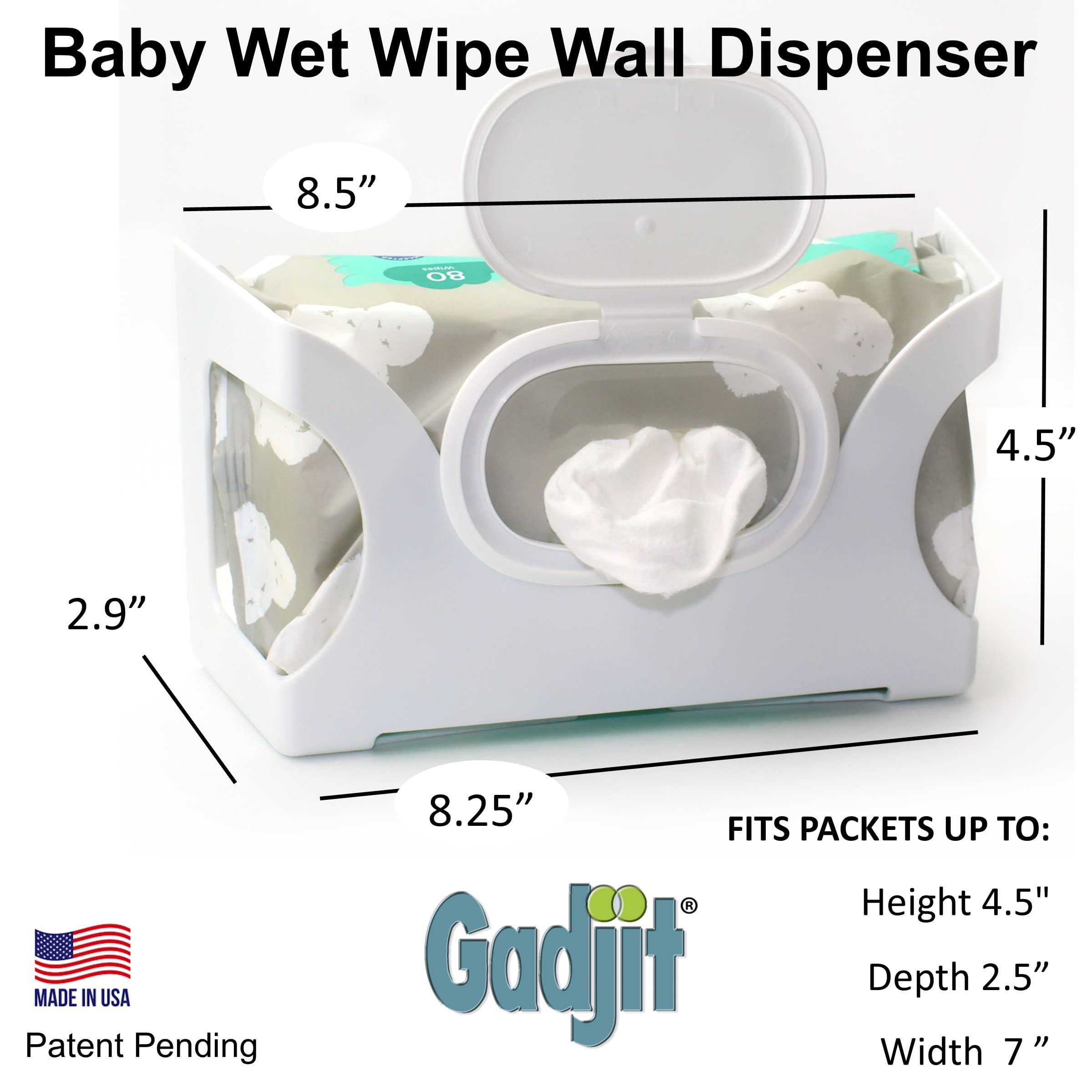 Gadjit durable white plastic design blends with any nursery or kitchen