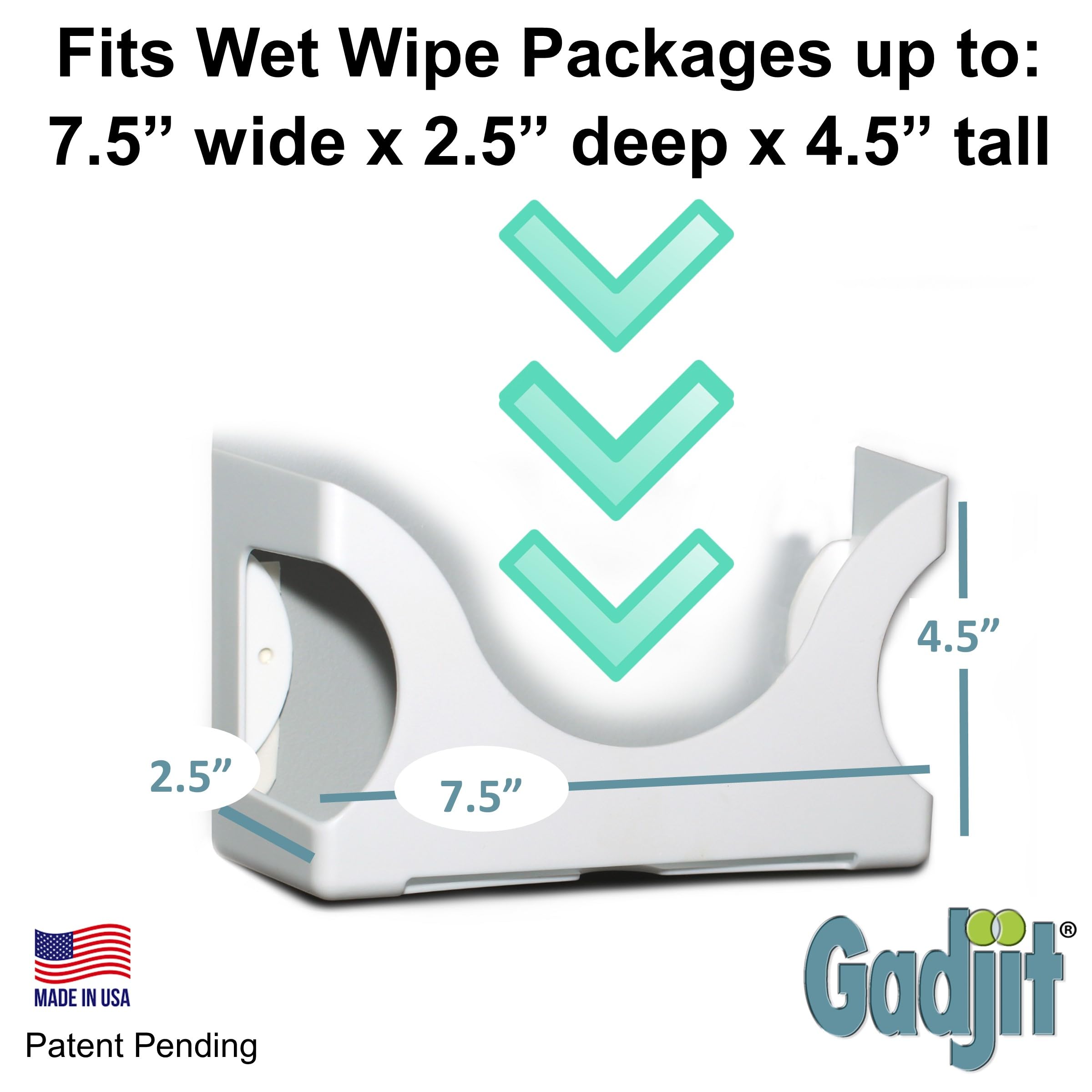 Gadjit two-pack wall wipe dispenser enables quick one-handed access