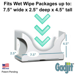 Gadjit two-pack wall wipe dispenser enables quick one-handed access