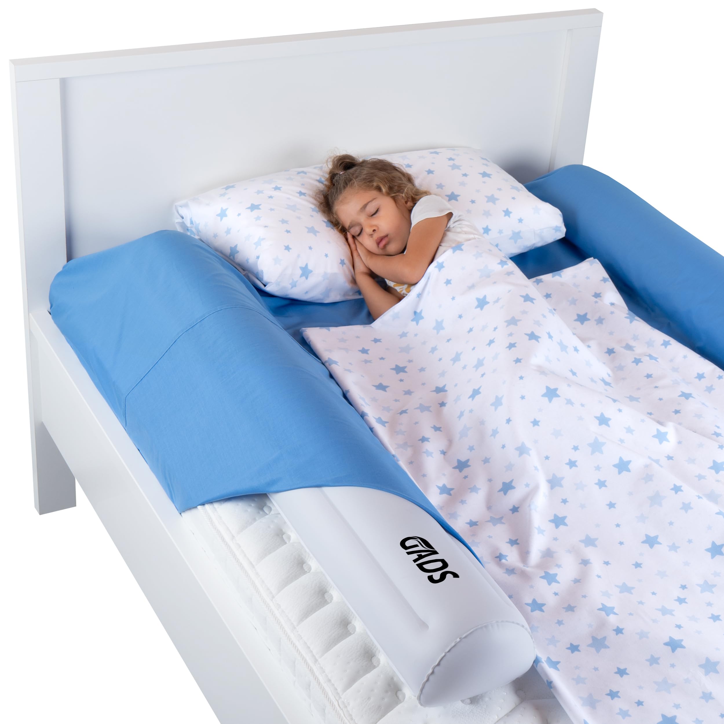 Gads inflatable bed rail with double air valve for quick setup and protection
