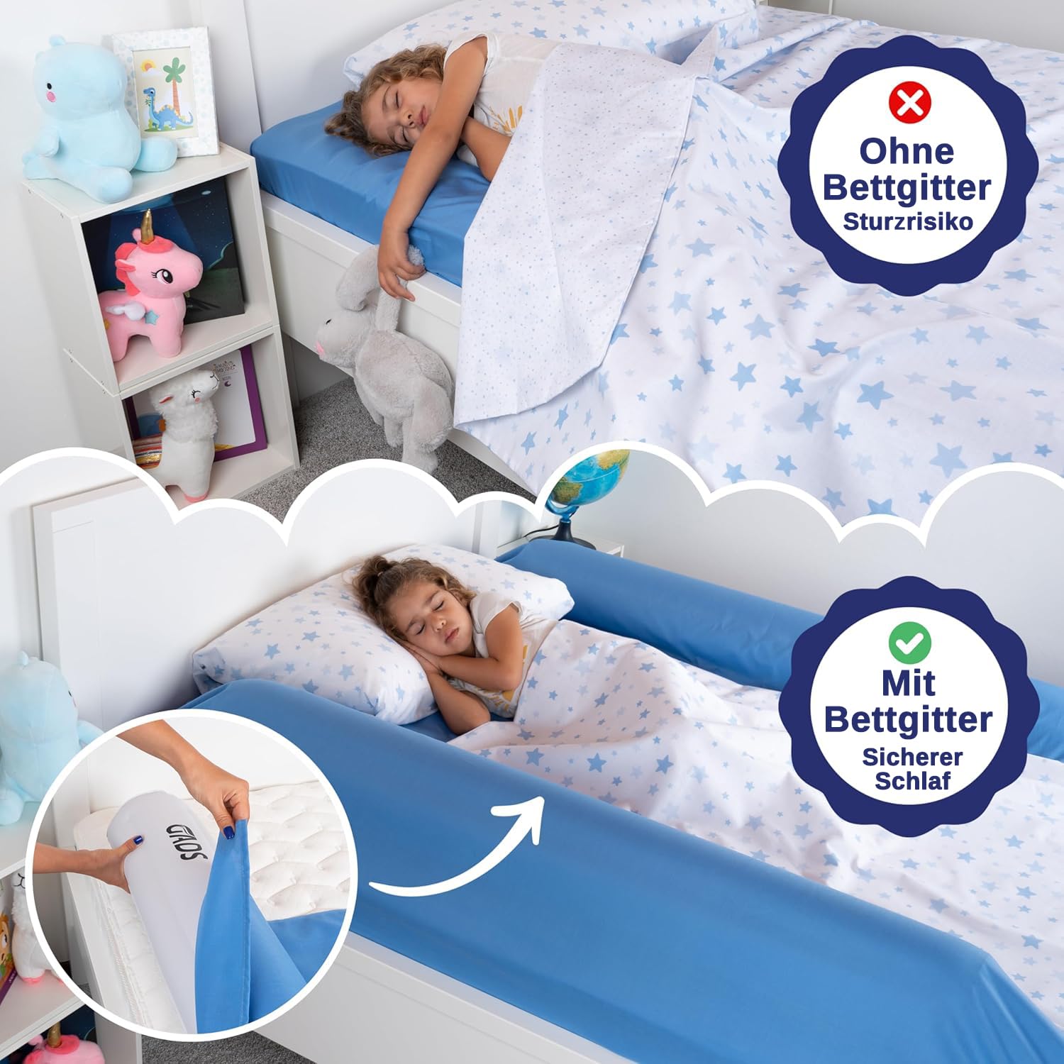 Gads safety-certified bed rail undergoing ASTM-style testing