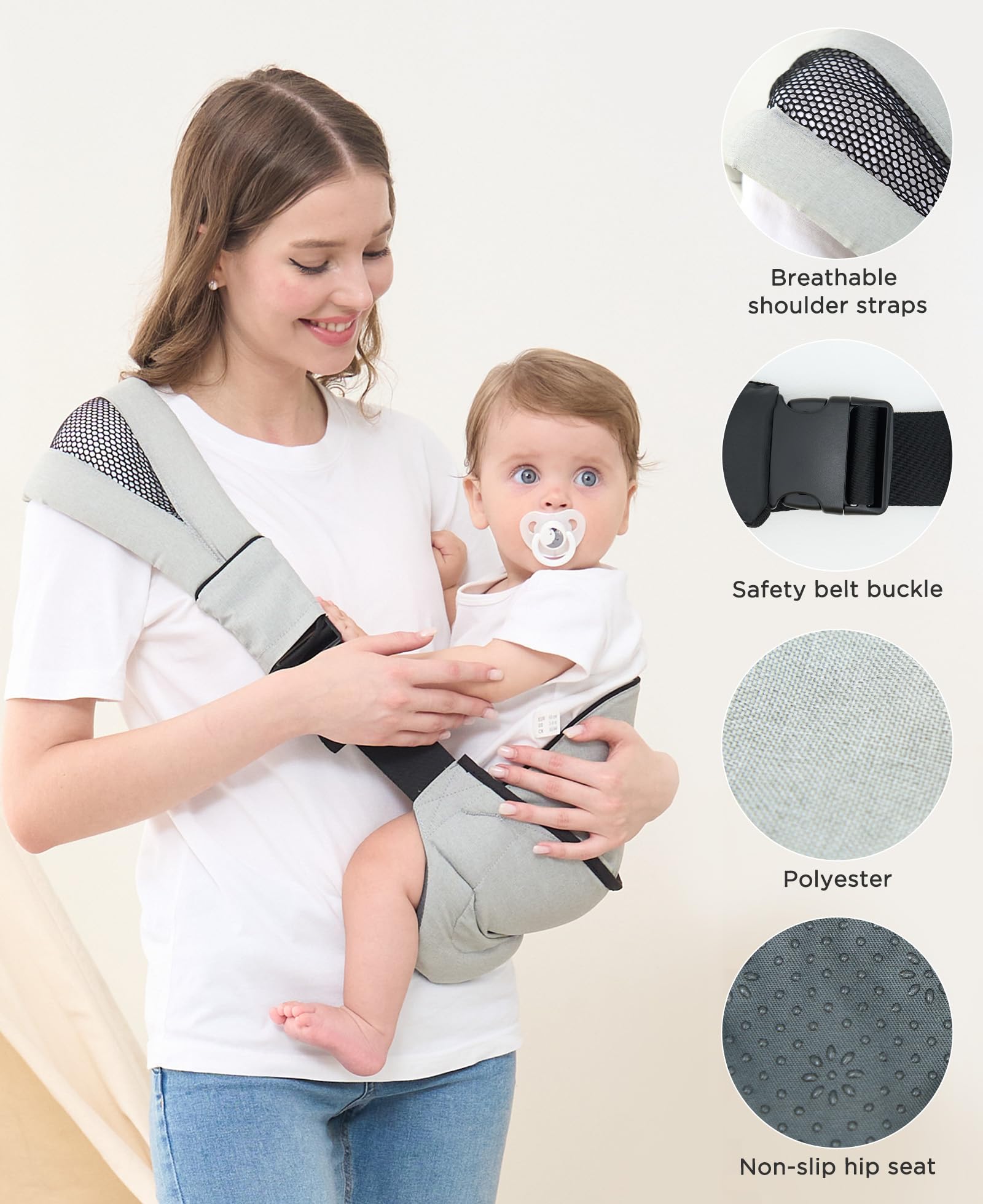 GAGAKU toddler carrier with anti-slip base enhances stability during daily outings.