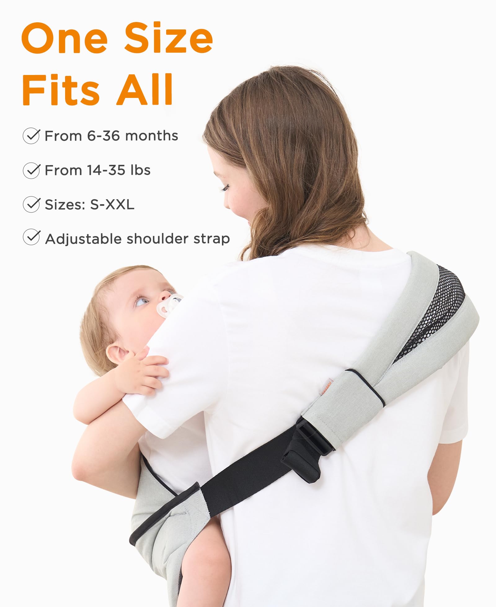 GAGAKU toddler carrier is lightweight polyester for effortless carrying and cleaning.