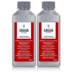 Gaggia decalcifier 250ml bottle front view for easy limescale prevention and maintenance.