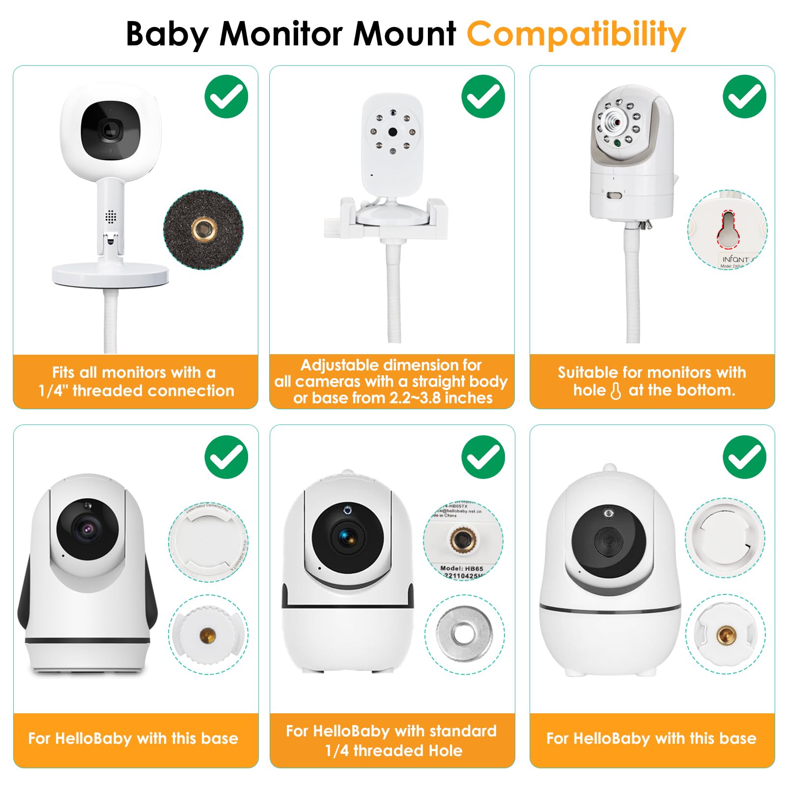 GAHOGA baby-monitor-floor-stand adjustable-height shows flexible height for nursery setups