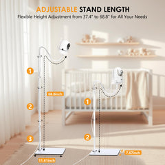 GAHOGA baby-monitor-floor-stand gooseneck-flex enables full-range viewing from any angle
