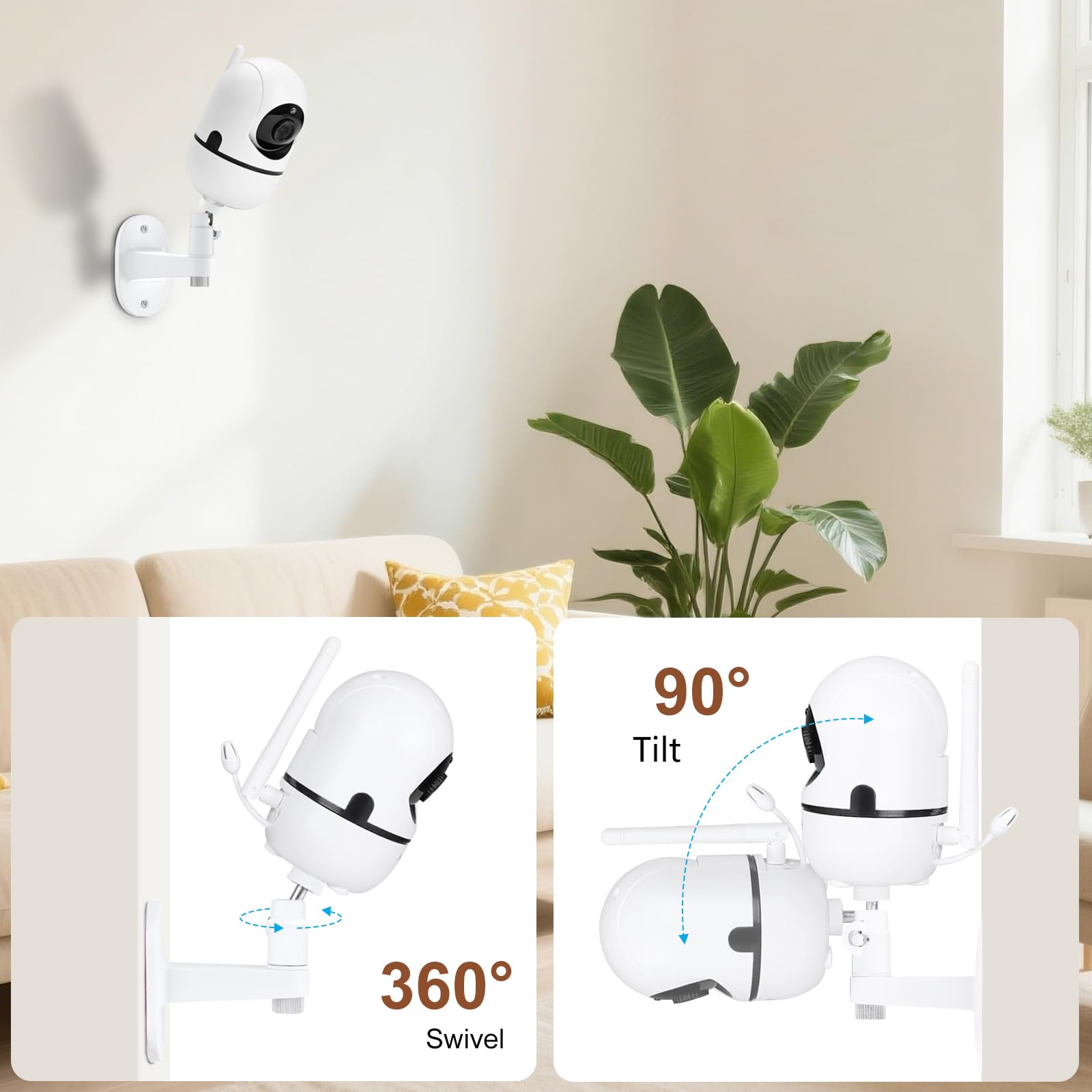 GAHOGA adhesive no-drill mounting option provides quick, clean installation in the nursery.
