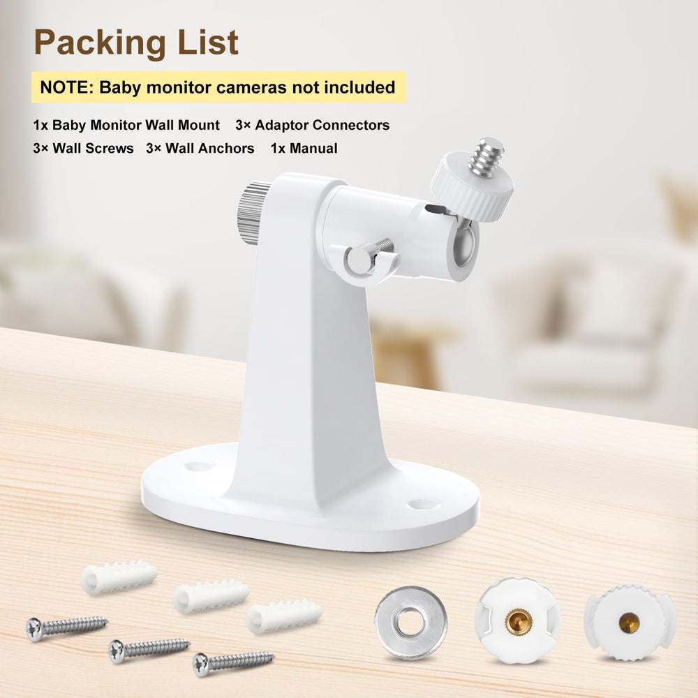GAHOGA stylish white finish blends with nursery decor while keeping cameras easily accessible.