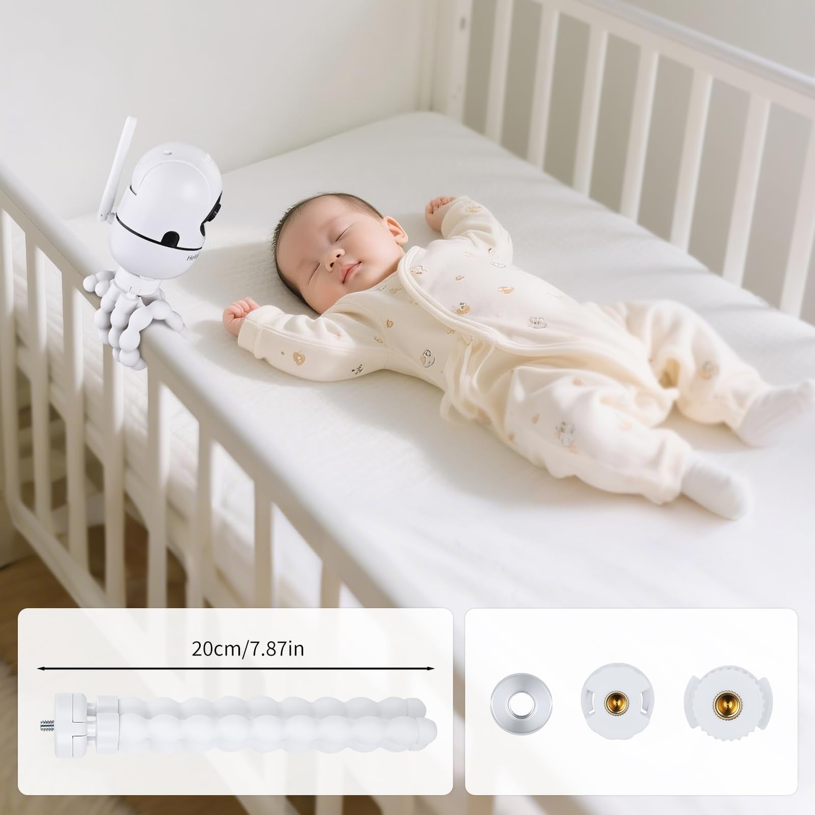 GAHOGA upgraded baby monitor mount adapters-included view highlights quick, flexible setups