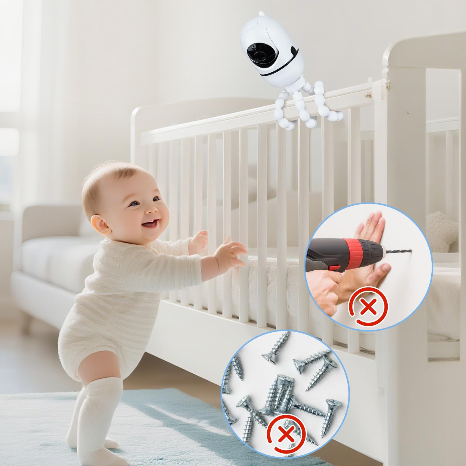 GAHOGA upgraded baby monitor mount portable-foldable view enables use at home and on the go