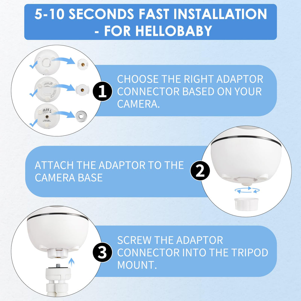 GAHOGA upgraded baby monitor mount crib-wrap-around view shows versatile mounting on cribs or rails