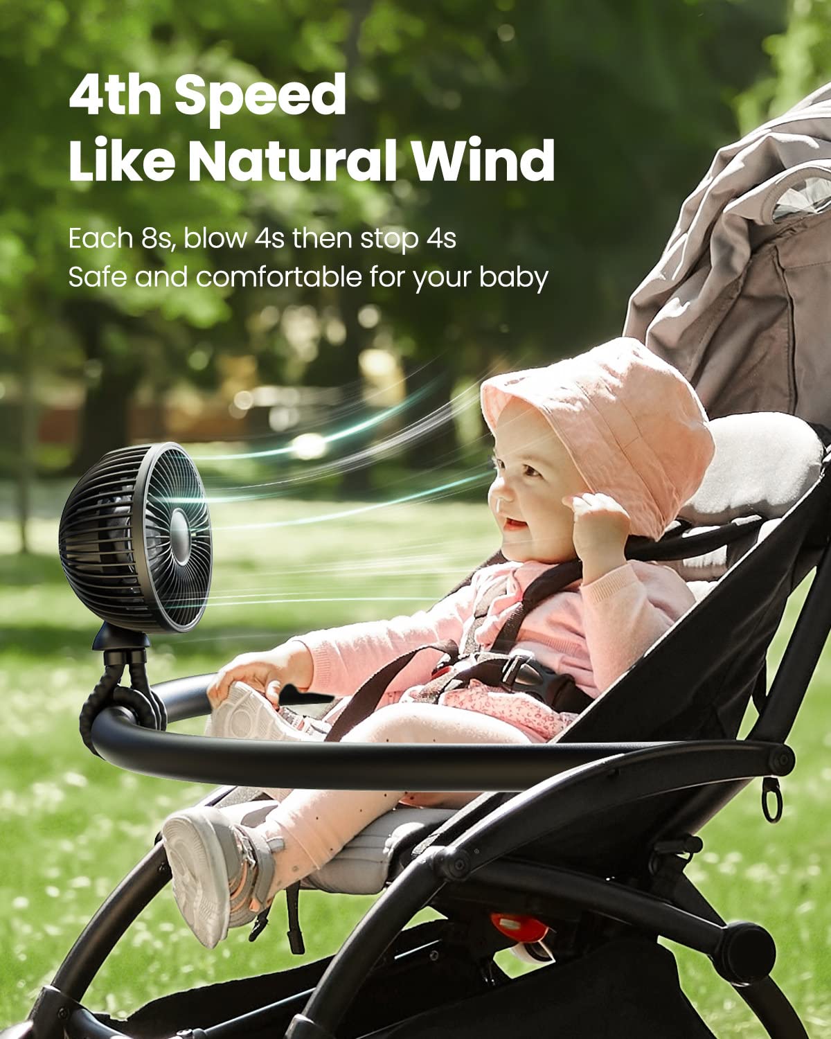 Gaiatop 4000mAh portable fan long-lasting charge for travel