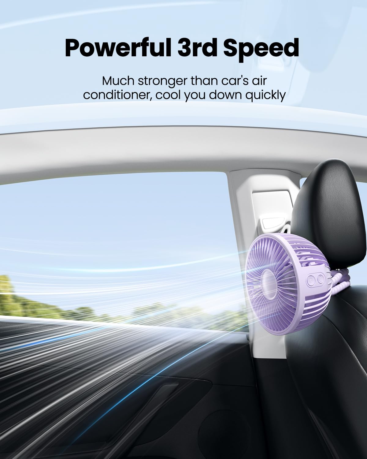 Gaiatop compact 5.2-inch mini fan ideal for travel and stroller use.
