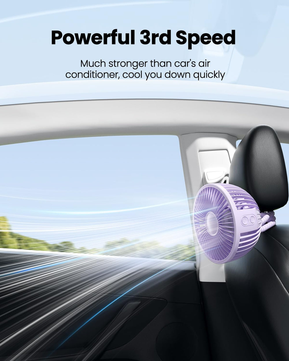 Gaiatop compact 5.2-inch mini fan ideal for travel and stroller use.