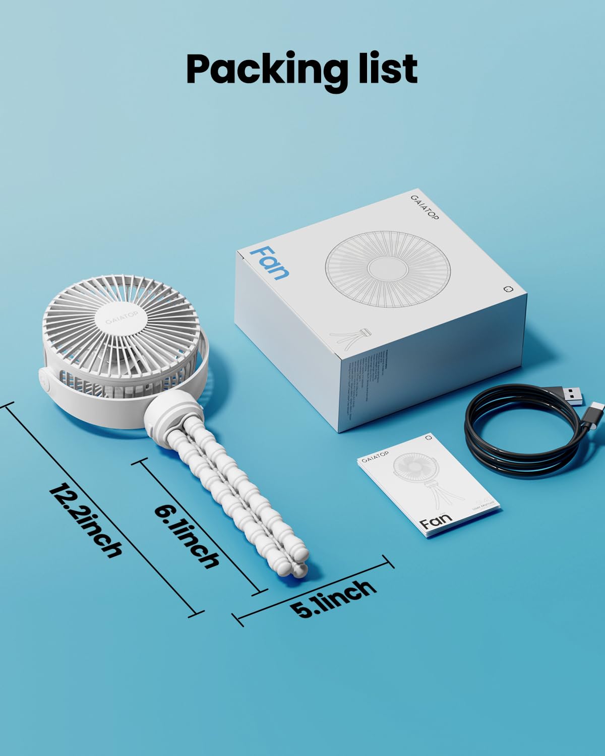 Gaiatop mini compact-dimension size fits in bags for travel cooling