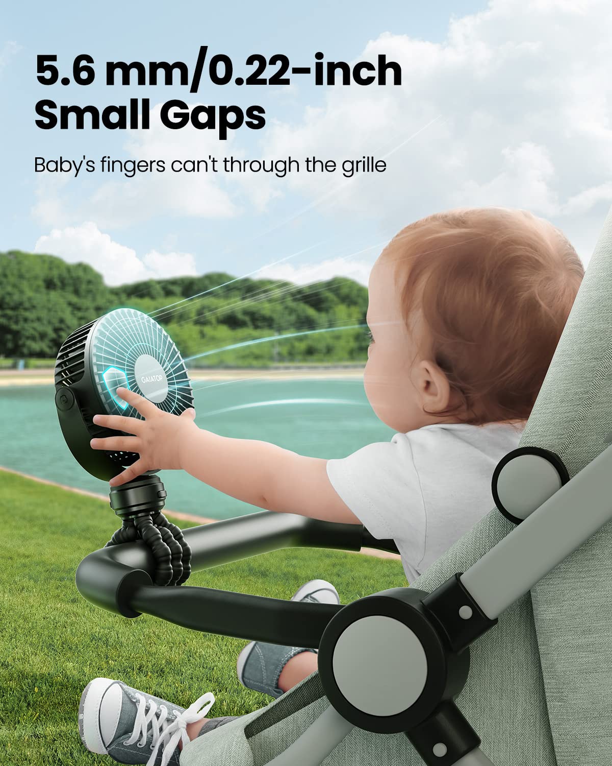 Gaiatop mini fan with rechargeable battery delivering long-lasting breeze