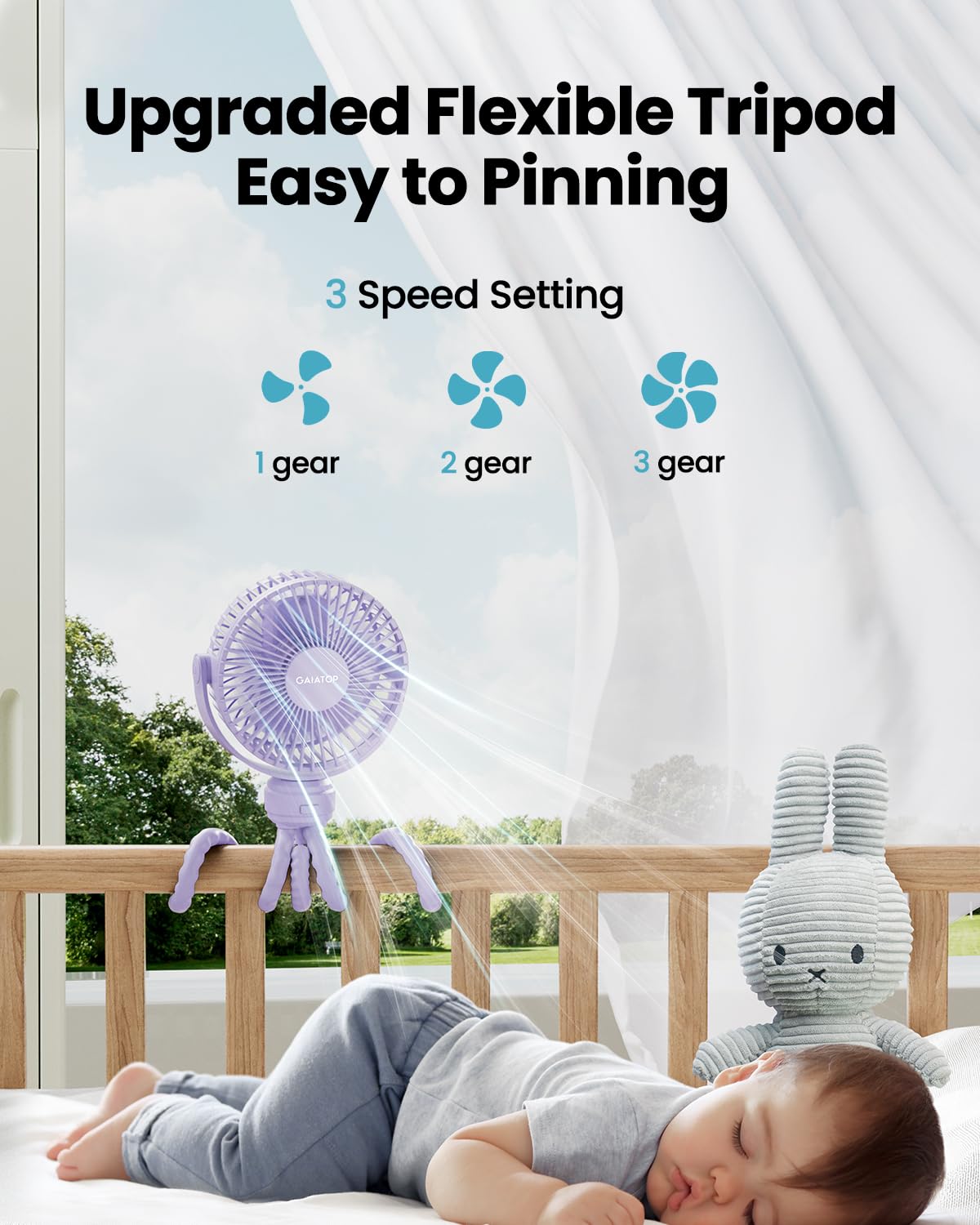 Gaiatop mini fan silicone tripod offers durable, stable support