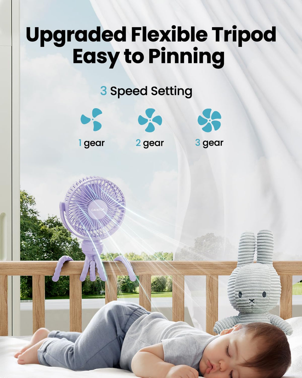 Gaiatop mini fan silicone tripod offers durable, stable support