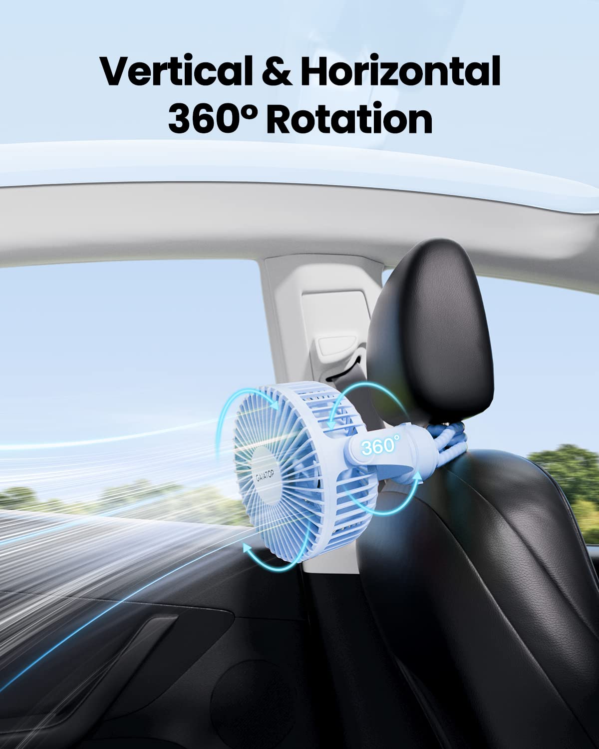 Gaiatop mini-stroller-fan-compact-dimensions fits stroller or crib spaces for travel.