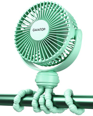 Gaiatop mini stroller fan safety design shows 5.5mm gaps for baby finger protection.
