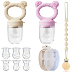 Gairssda 4-pack feeder set assembled for mess-free feeding and teething.