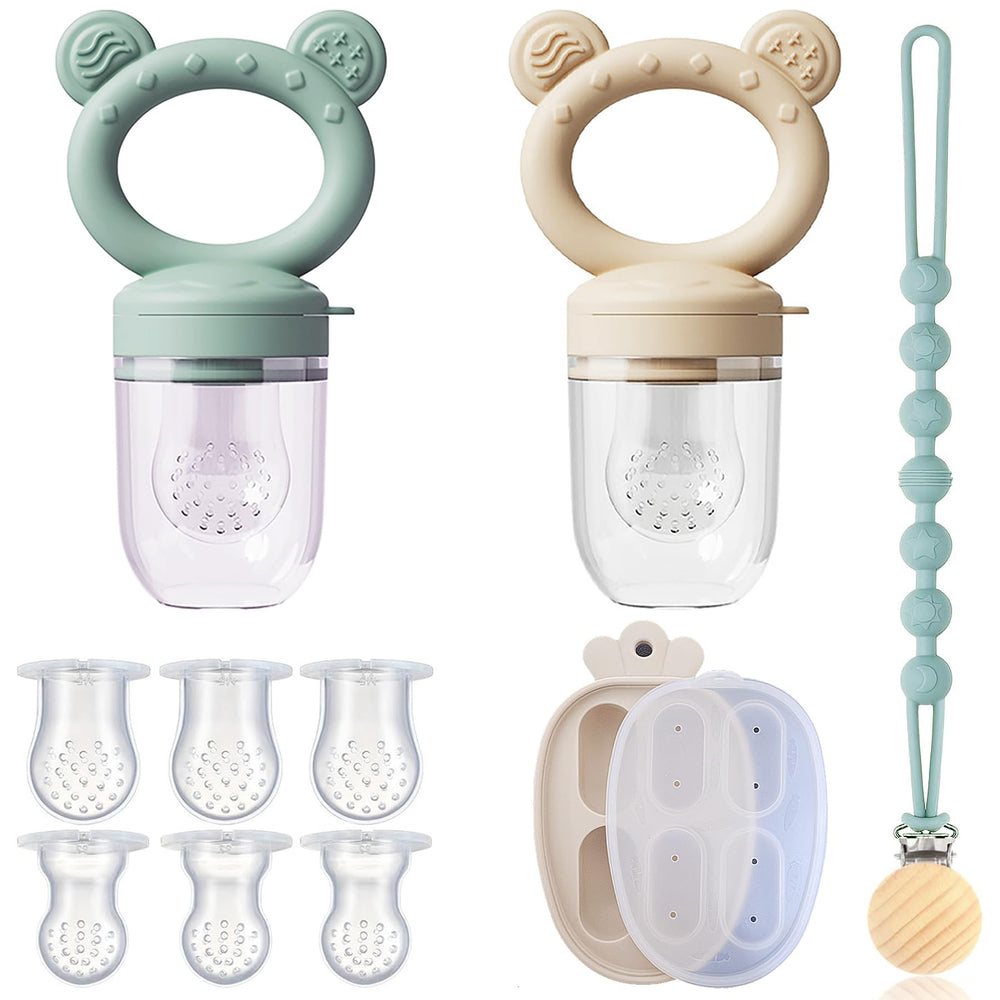 Gairssda baby feeder mesh pouch closeup enabling mess-free feeding