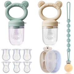 Gairssda baby feeder mesh pouch closeup enabling mess-free feeding