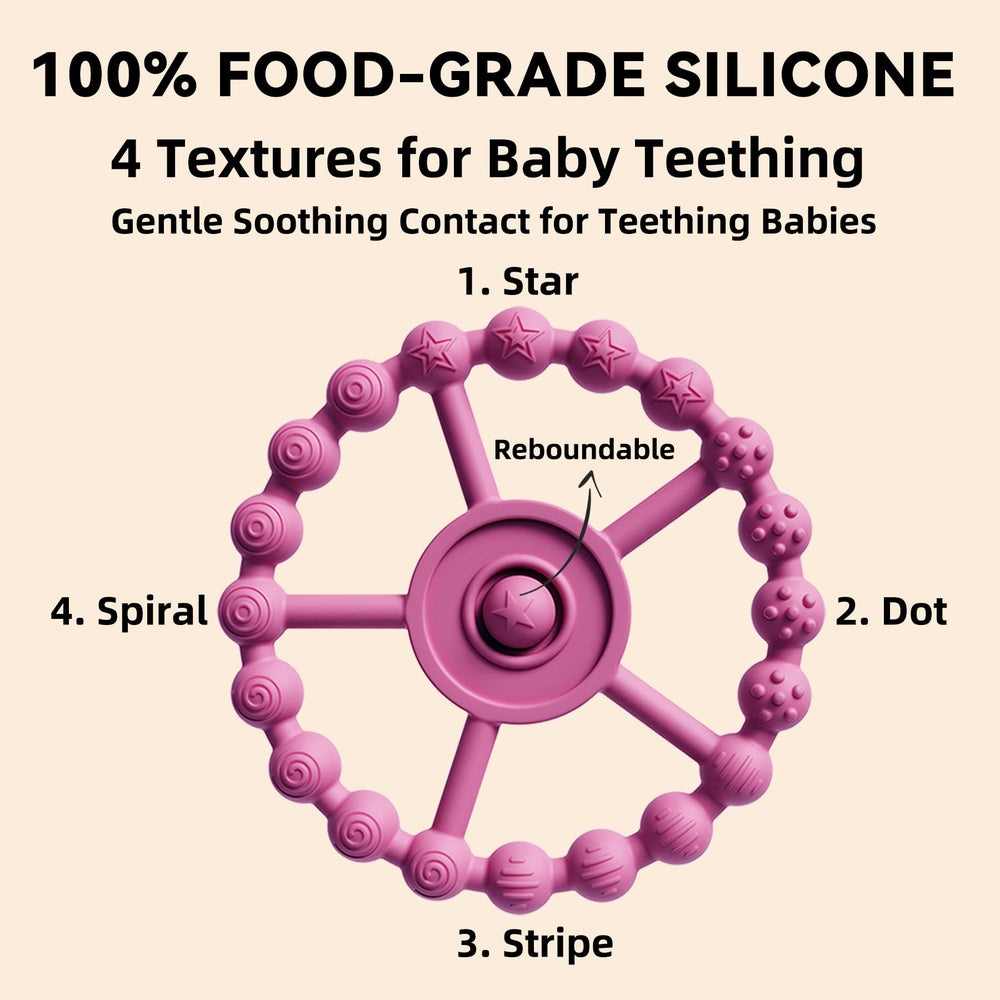Gairssda safety clip closeup, keeps teether secure to prevent drops.
