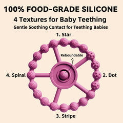 Gairssda safety clip closeup, keeps teether secure to prevent drops.