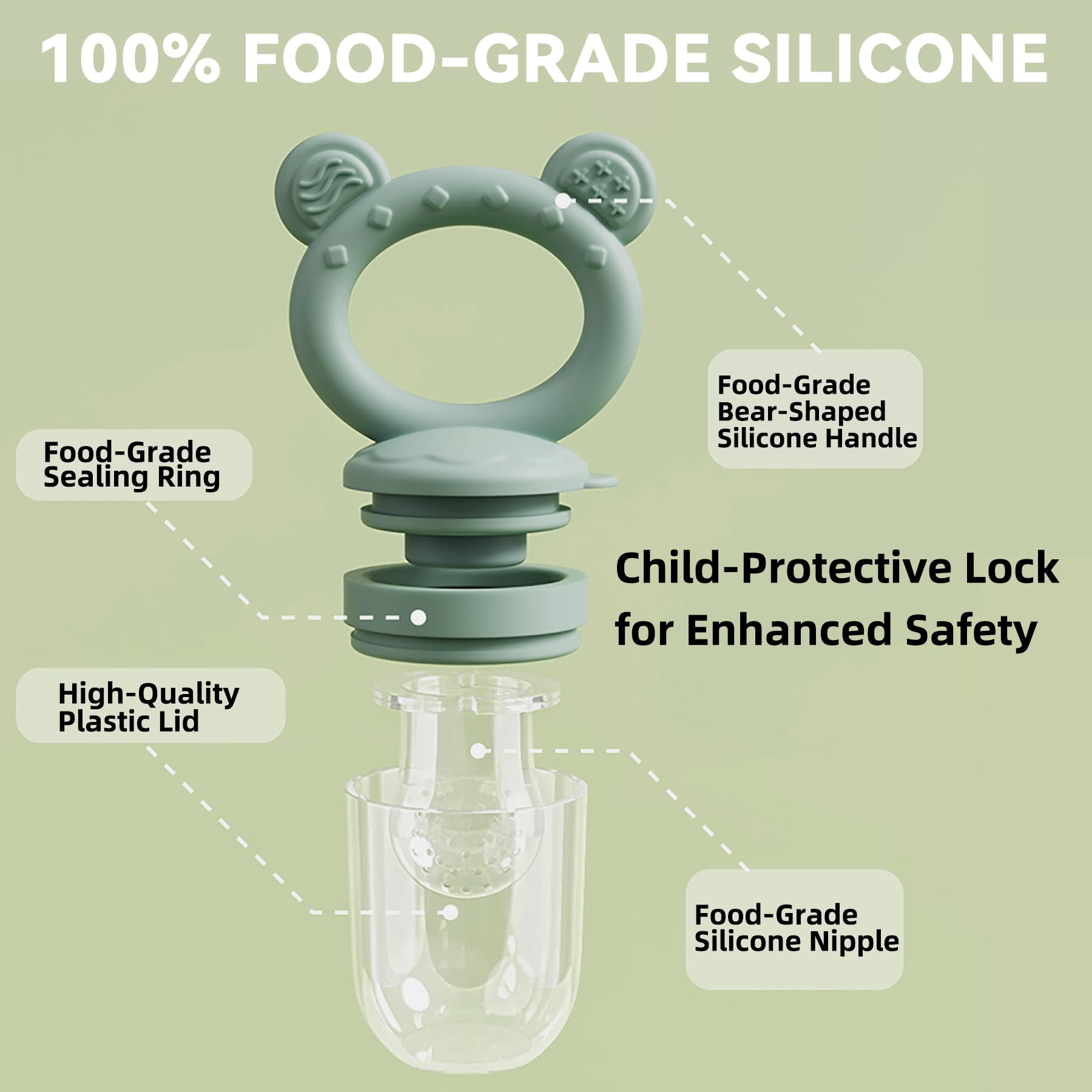 Gairssda silicone teether texture on surface stimulates gums