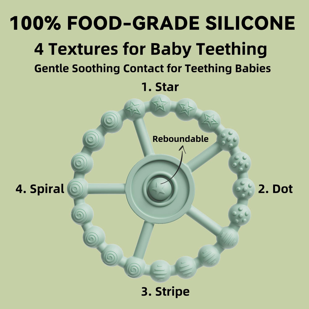 Gairssda teether ring with textured surface for soothing teething comfort.