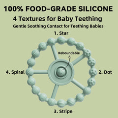 Gairssda teether ring with textured surface for soothing teething comfort.