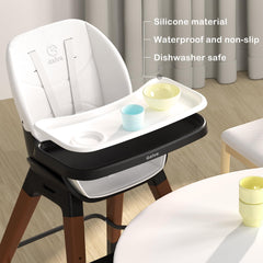 GAIVE silicone-tray waterproof-non-slip surface supports easy cleanup after meals.