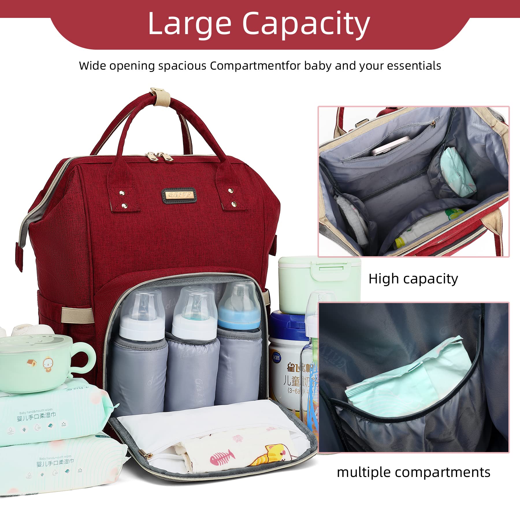 GAIVP diaper bag backpack easy-care materials for quick cleaning