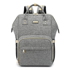 GAIVP diaper bag backpack gray front view with spacious main compartment for baby essentials.