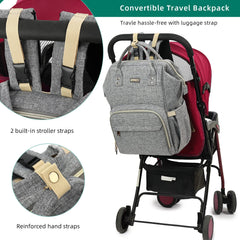 GAIVP diaper bag backpack gray interior organization with multiple pockets for nappies and wipes on-the-go.