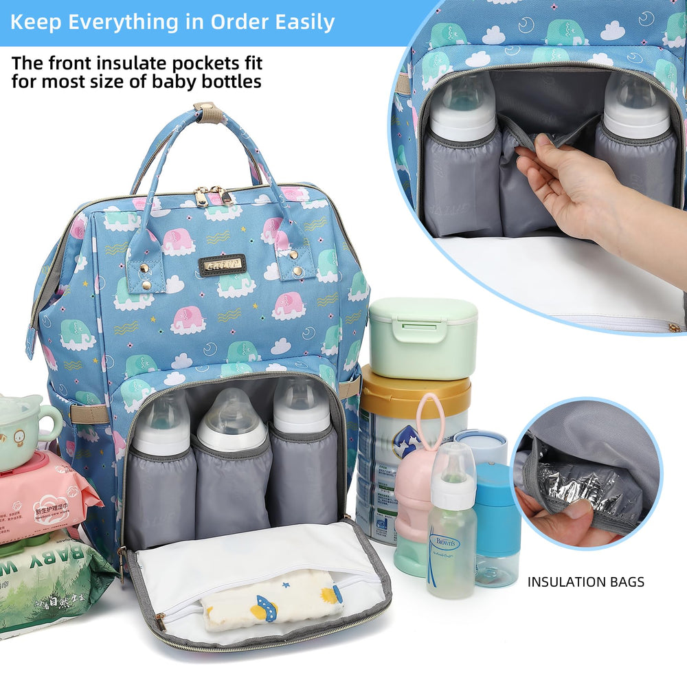 GAIVP diaper bag backpack insulated-pocket keeps bottles hot or cold for hours.