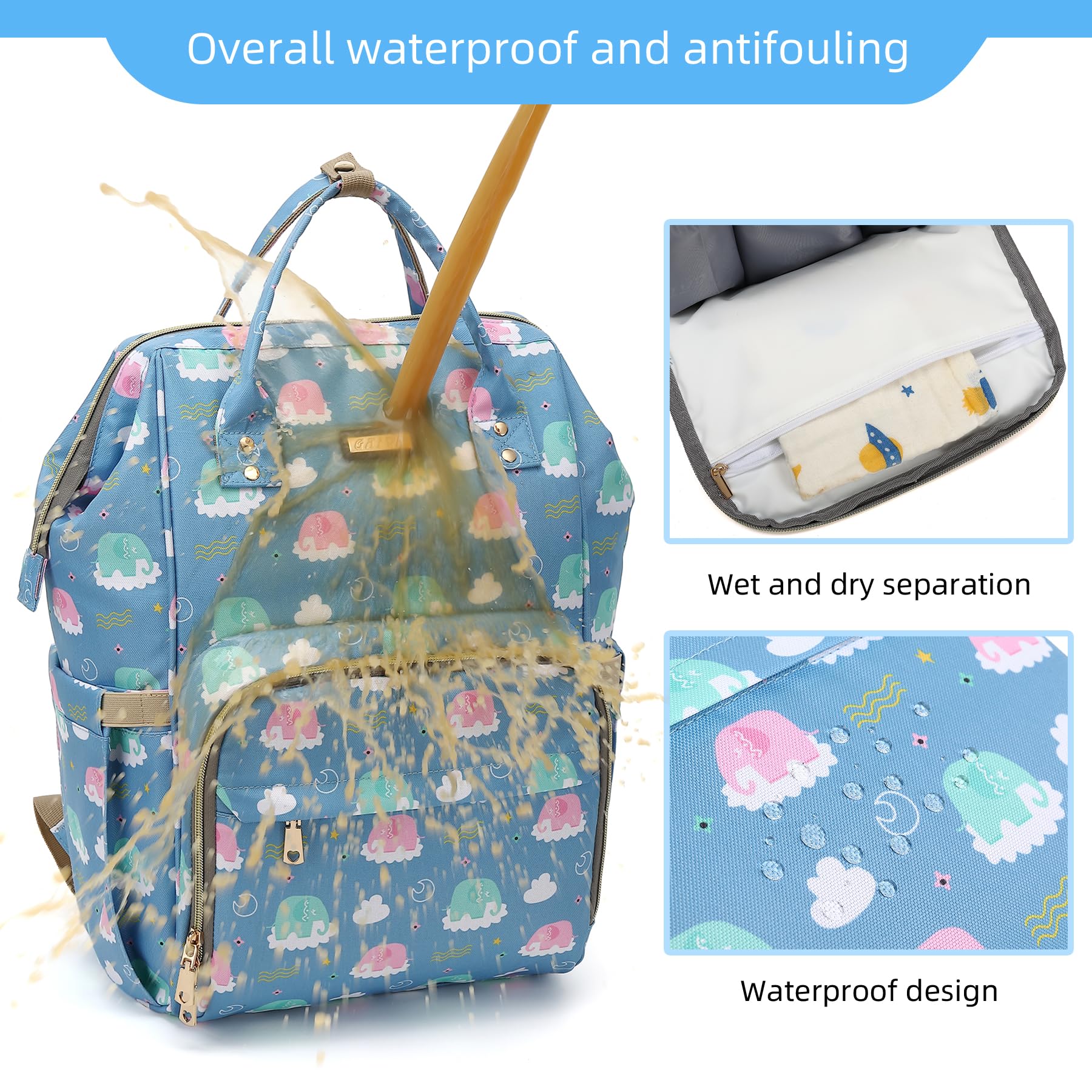 GAIVP diaper bag backpack secure-pockets keep valuables within reach.