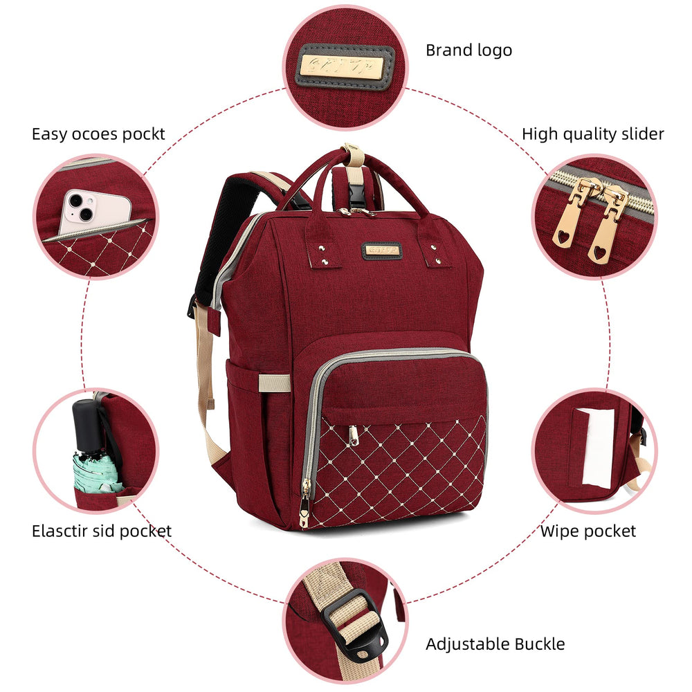 GAIVP diaper bag backpack waterproof fabric protects contents during rain
