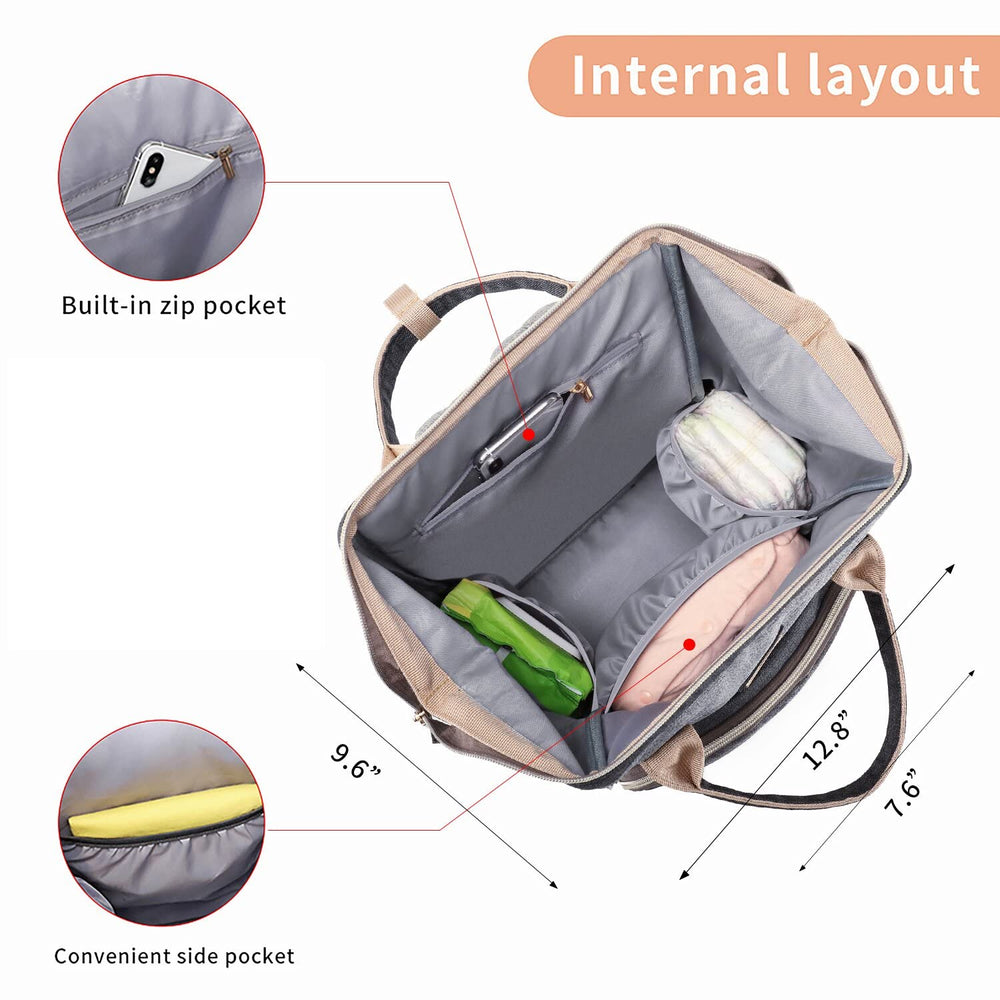 GAIVP Diaper Bag Backpack ergonomic straps provide comfortable all-day wear