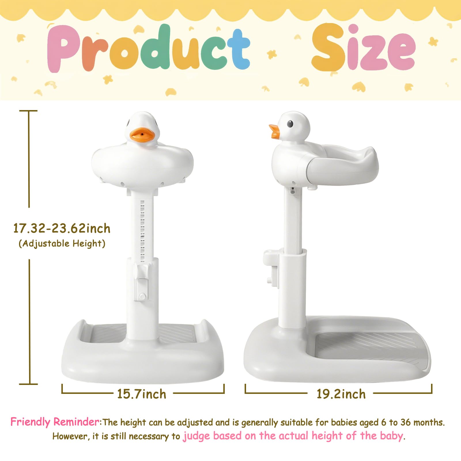 Gakfawd adjustable-height bath stand adapts as your child grows for convenient hands-free bathing