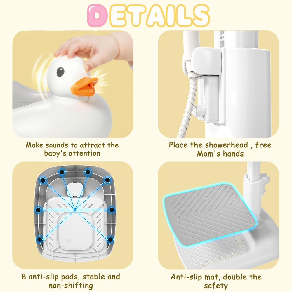 Gakfawd anti-slip bottom rings stabilize the stand for worry-free bath sessions