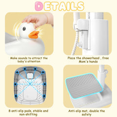 Gakfawd anti-slip bottom rings stabilize the stand for worry-free bath sessions
