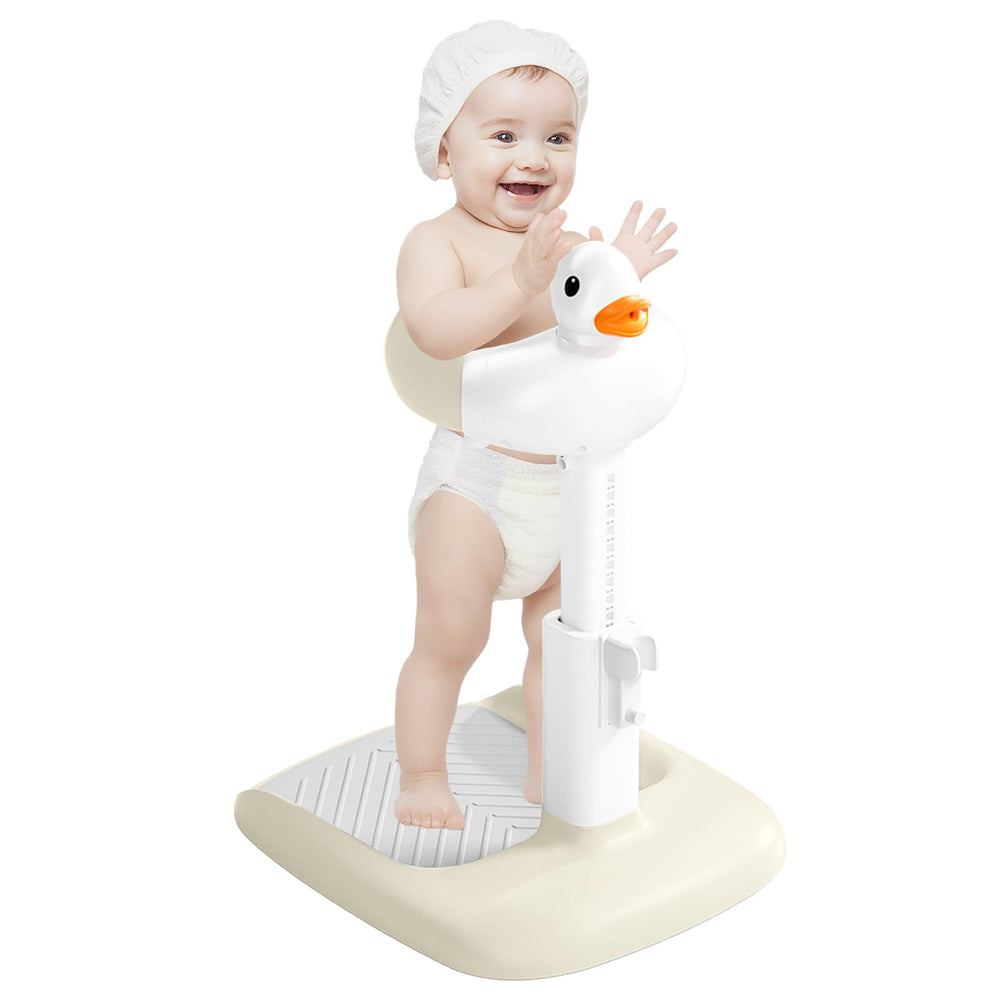 Gakfawd baby shower stand with anti-slip base provides secure, hands-free bathing for caregivers.